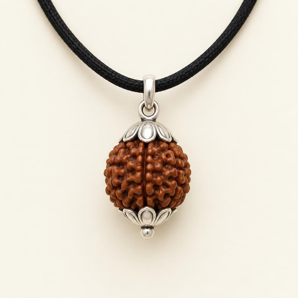 5 Mukhi Pendant — Silver Cap — front view (sample photograph)